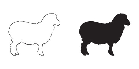 Sheep Silhouette - Classic Livestock Drawing - Simple and Elegant Sheep Vector - Sheep Icon
