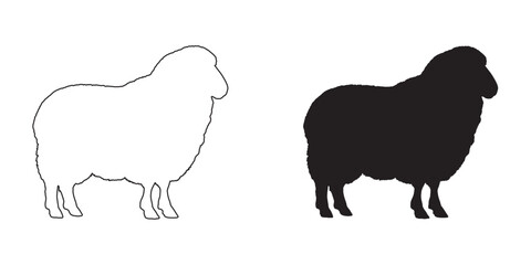 Sheep Silhouette - Farm Animal Vector - Minimalist Sheep Illustration - Sheep Outline - Sheep Icon
