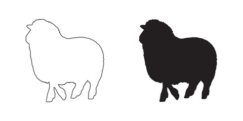 Sheep Silhouette - Sheep Vector - Sheep Illustration - Minimalist Sheep Outline - Sheep Icon

