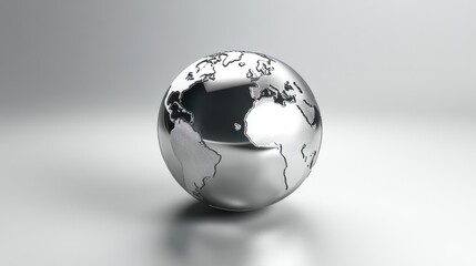 Metallic Globe Showing World Continents