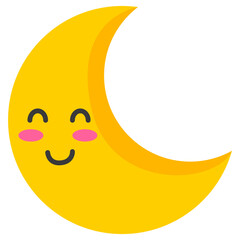 smiling moon cartoon character