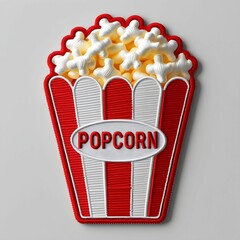 Popcorn Bucket Embroidery Design Transparent Background