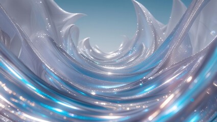 Abstract Iridescent Waves in Futuristic Design
