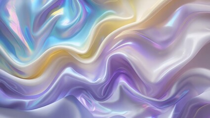 Iridescent Pastel Silk Fabric with Soft Folds and Shimmer