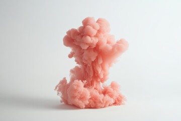 peach color smoke on white background