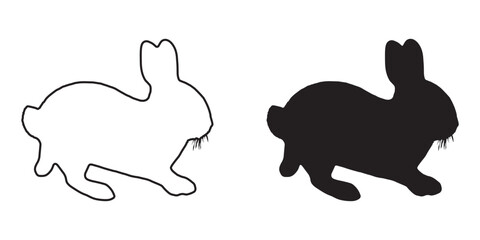 Isolated Running Rabbit Silhouette - Fast Bunny in Motion - High-Quality Rabbit Vector - Rabbit Icon
