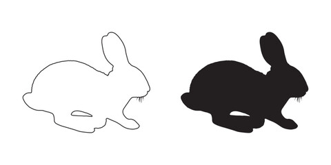 Minimalist Running Rabbit Silhouette - Simple and Clean Bunny Drawing - Rabbit Vector - Rabbit Icon
