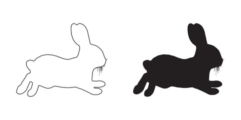 Running Rabbit Silhouette - Fast Bunny Illustration - Simple and Stylish Rabbit Vector - Rabbit Icon
