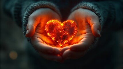 states of mind digital art, realistic, a glowing heart floating in the palm of your hand digital art, realistic, a glowing headigital art, realistic, a glowing heart floating in the palm of your hand 