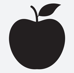 an apple silhouette vector art illustration, vector illustration of an apple