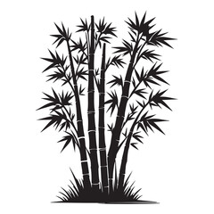 Minimalist Bamboo Silhouette - Stylish and Versatile Botanical Artwork - Bamboo Tree Vector - Bamboo Icon
