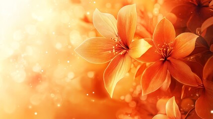 Fototapeta premium Orange Blossom Radiance: A Symphony of Autumnal Hues