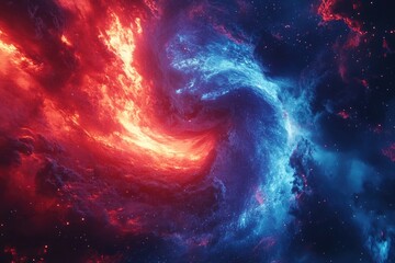 Brightly Colored Nebula Displaying Celestial Beauty and Interstellar Activity