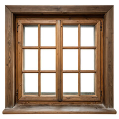 Obraz premium wooden window with wooden shutters