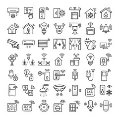 Smart Home Technology Wireless Icons of Automation and Control