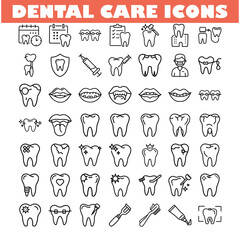 Dental Care Icons Teeth, Hygiene, Braces, Dentist, Treatment
