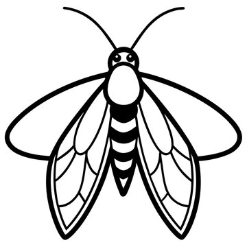 black and white moth outline clip art preview