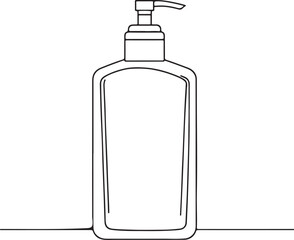 Body Lotion Bottle Line Drawing Illustration