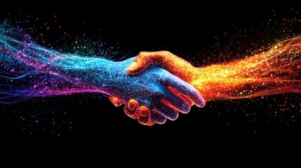 Digital Handshake: A Fusion of Contrasting Energies