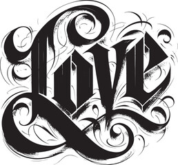 Love. Calligraphy. Lettering. Ink