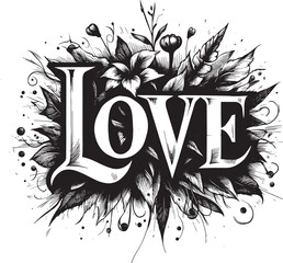 Love. Calligraphy. Lettering. Ink