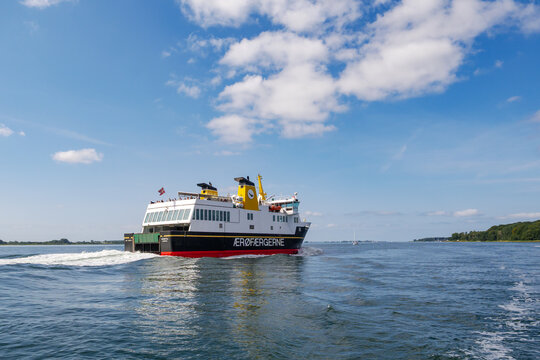 Ferry boat Marstal from Aerofaergerne in Svendborgsund Strait bound for Aero Island, Southern Denmark