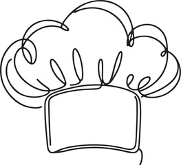 Minimalist Chef Hat Line Art for Logos & Designs