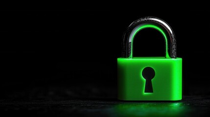 A vibrant green padlock symbolizes security and protection against threats.