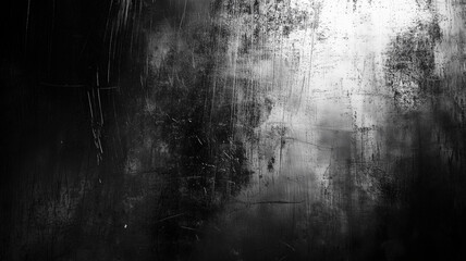 Obraz premium A dramatic, dark steel surface with deep scratches and rust stains. Black and white tone emphasizing the grunge texture, with an area of smooth metal for adding design (1)