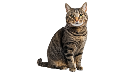 Calm gray tabby cat posing for you