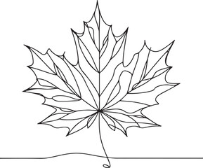 Minimalist Maple Leaf Line Art for Tattoo & Design