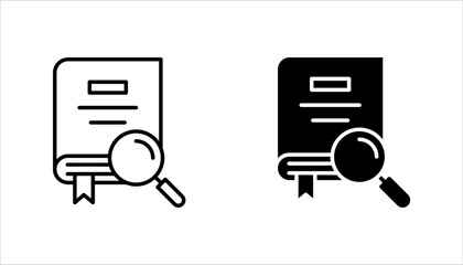 search book icon set, symbol design on white background.