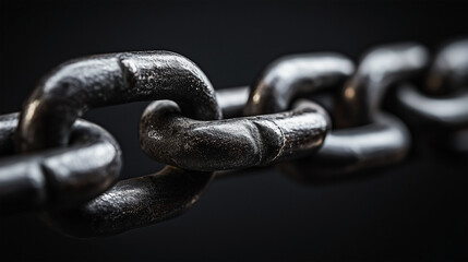 Fototapeta premium A chain link is shown in black and white