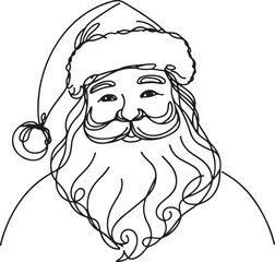 Creative Santa Claus Line Art for Holiday Projects