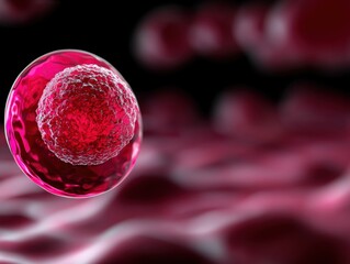 Naklejka premium A vibrant image of a red cell in a microscopic environment.
