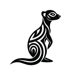 A black and white vector icon of a meerkat.