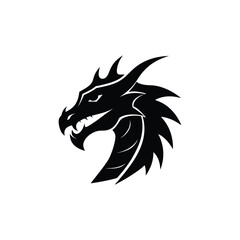 A vector illustration of a dragon head logo.