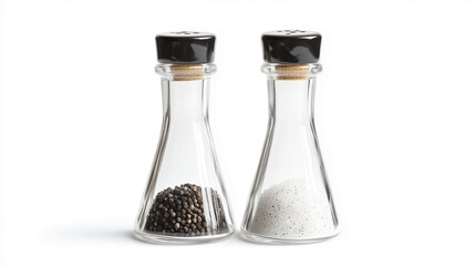 salt and pepper shaker on white background
