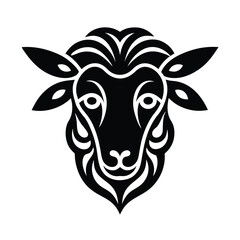 A black and white vector of a sheep.