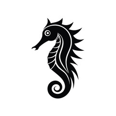 A vector illustration of a sea horse.