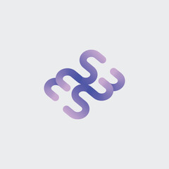 MS m s creative modern letter icon SM unique artistic logo design template