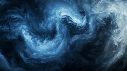 A moody black and blue sky with swirling storm clouds, the tension before a thunderstorm creating an atmospheric and dramatic scene. The night sky darkens in anticipation of rain (1)