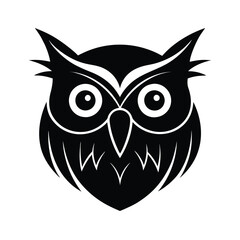 a vector illustration of a an owl head.