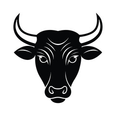 a  vector illustration of a bull head.