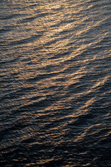 Top down aerial view of a deep blue sea