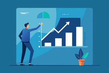 business man and graph