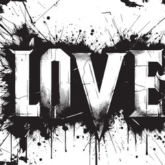 Love. Calligraphy. Lettering. Ink