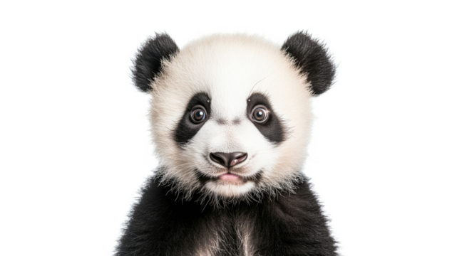Cute panda cub with expressive eyes and fluffy fur
