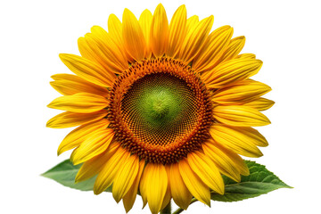 Fototapeta premium Bright Sunflower with Detailed Petals and Vibrant Yellow Center on a Transparent Background