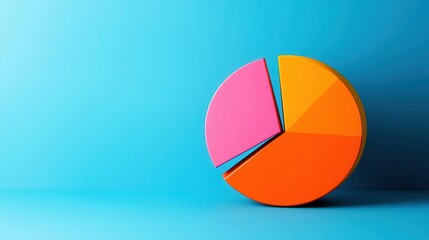 Fototapeta premium Minimalist pie chart dividing shortterm and longterm Treasury bond investments, US Treasury Bonds, diversified strategy